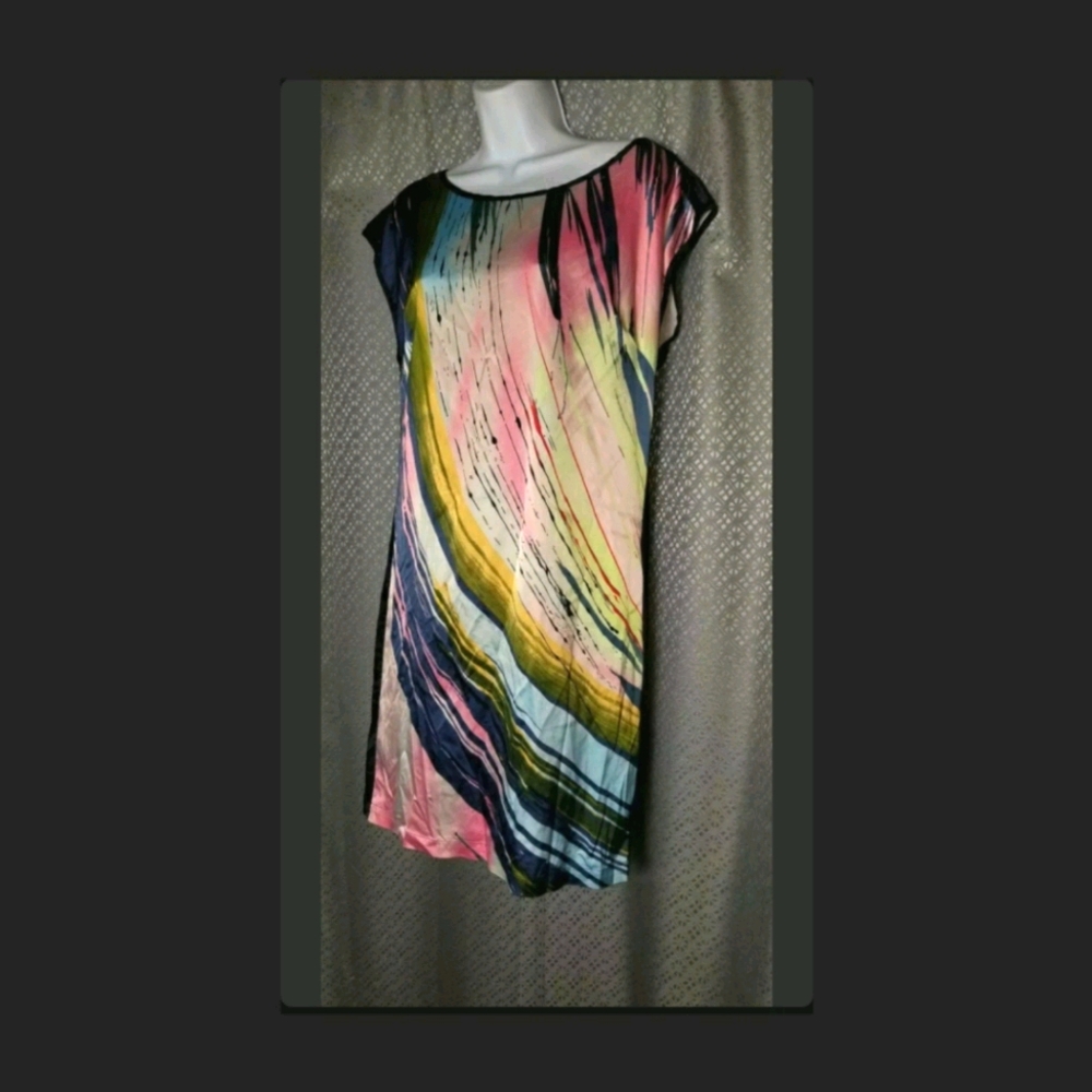 Forenza Size 8 Dress Abstract Blue vintage